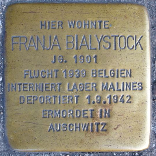 Stolperstein dedicated to Franja Bialystock