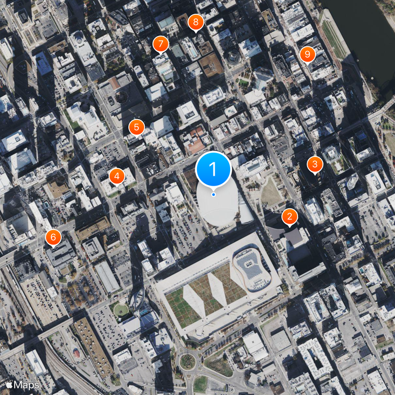 Bridgestone Arena Map