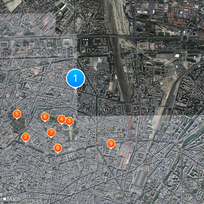 18e arrondissement van Parijs Kaart