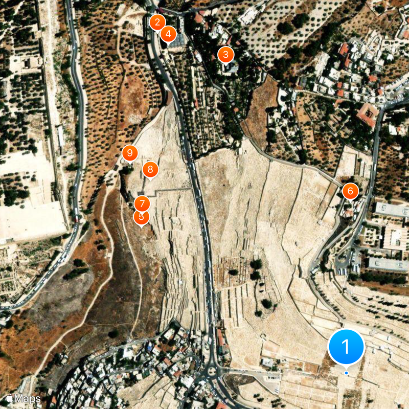 Mount of Olives Jewish Cemetery Map