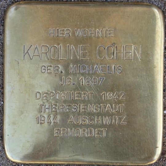 Stolperstein en memoria de Karoline Cohen