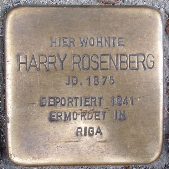 Stolperstein dedicated to Harry Rosenberg
