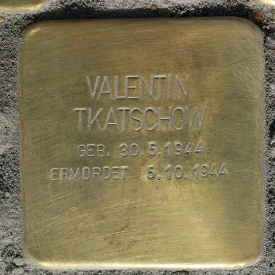 Stolperstein dedicated to Valentin Tkatschow
