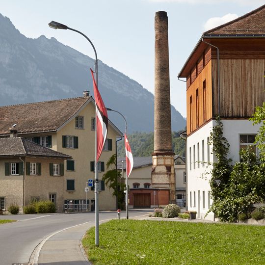 Fabrikkomplex Jenny & Co. mit Comptoir und nachträglich versetztem Hänggiturm