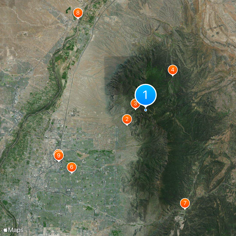 Sandia Mountains Mapa