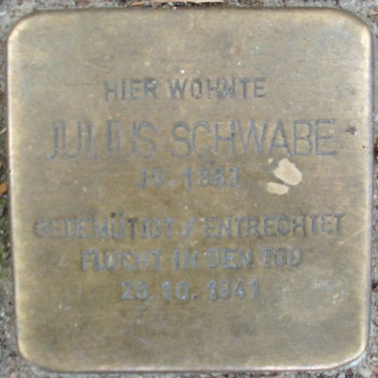 Stolperstein en memoria de Julius Schwabe