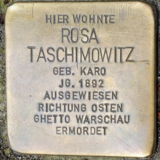Stolperstein en memoria de Rosa Taschimowitz