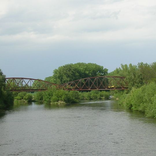 Dřívější železniční most přes Vltavu v Boršově nad Vltavou
