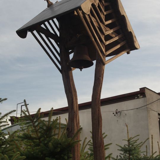 Wooden pillar belfry in Olsztyn Dajtki