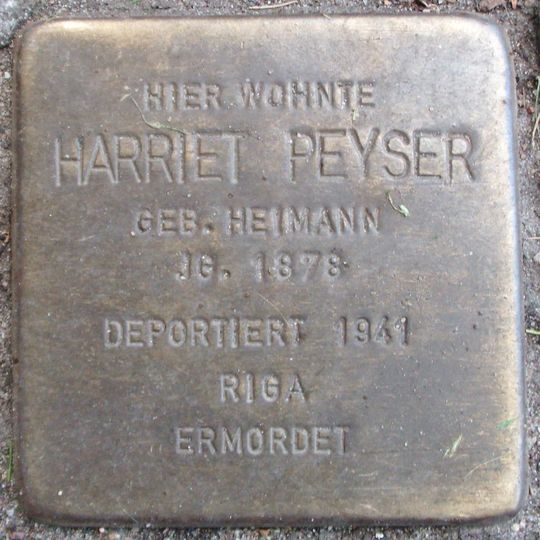 Stolperstein dedicated to Harriet Peyser