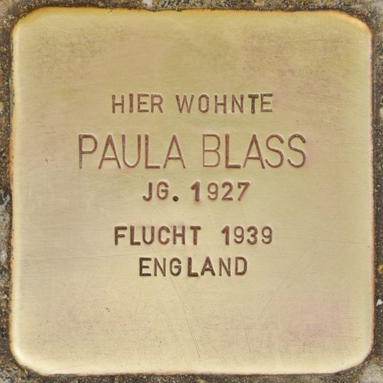 Stolperstein dedicated to Paula Blass
