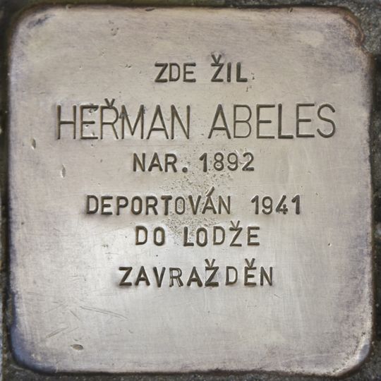 Stolperstein dedicated to Heřman Abeles