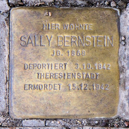 Stolperstein dedicated to Sally Bernstein