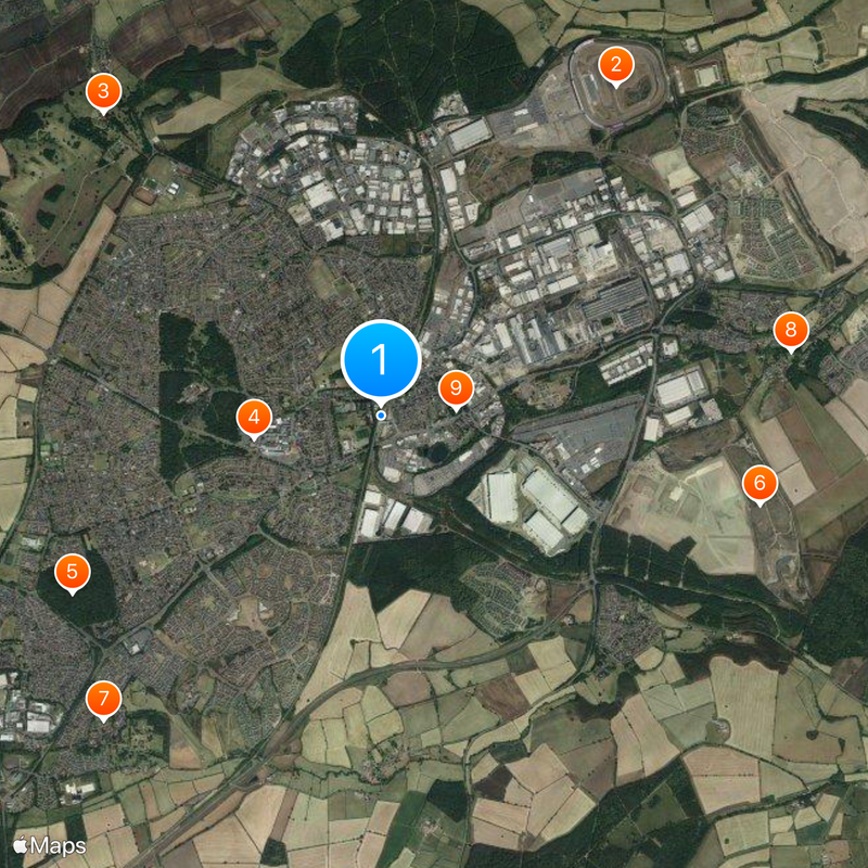 Corby railway station Map