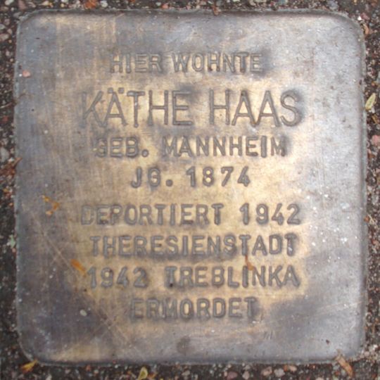 Stolperstein dedicated to Käthe Haas