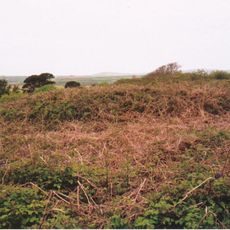 Round, courtyard house, stone hut circle settlement and field system 275m north of Castallack Carn