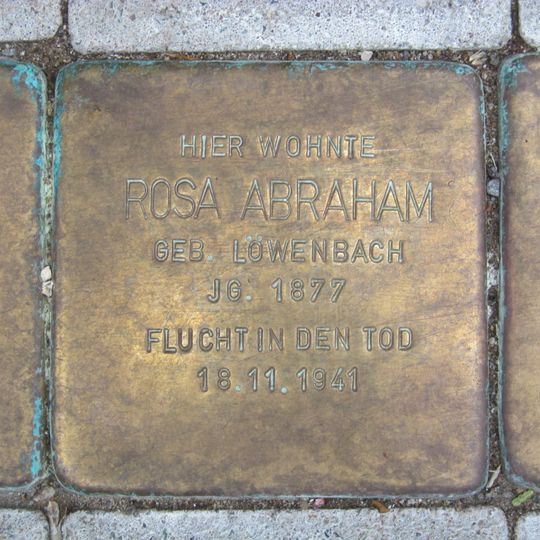 Stolperstein dedicated to Rosa Abraham