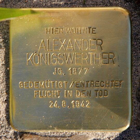 Stolperstein à la mémoire d’Alexander Königswerther
