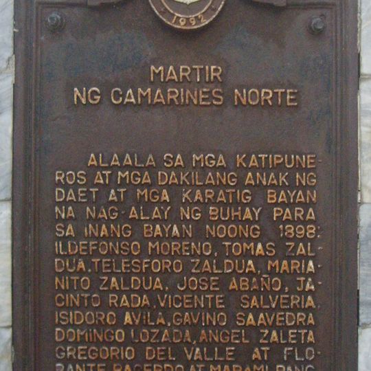 Martyr of Camarines Norte historical marker
