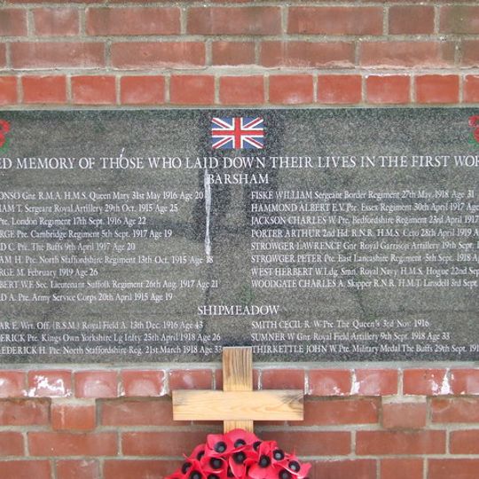 Barsham and Shipmeadow War Memorial, Suffolk