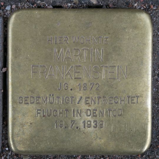 Stolperstein dedicated to Martin Frankenstein
