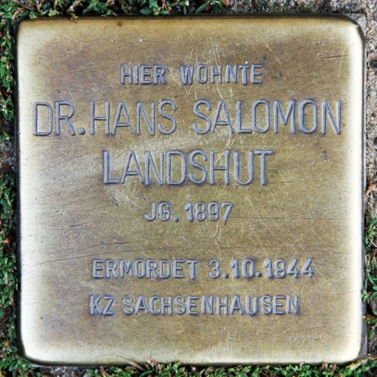 Stolperstein en memoria de Hans Salomon Landshut