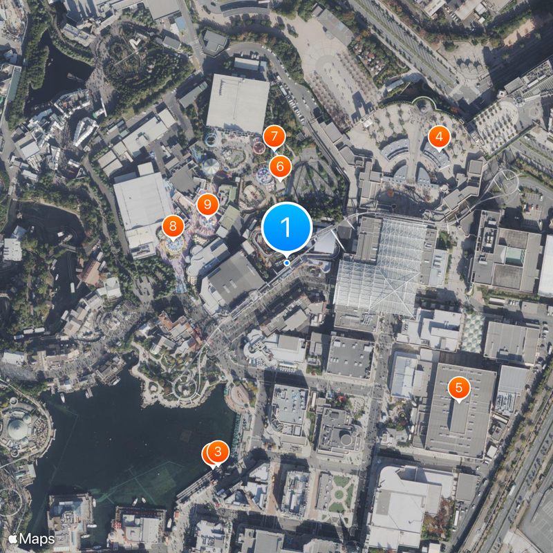 Hollywood Dream – The Ride Mapa