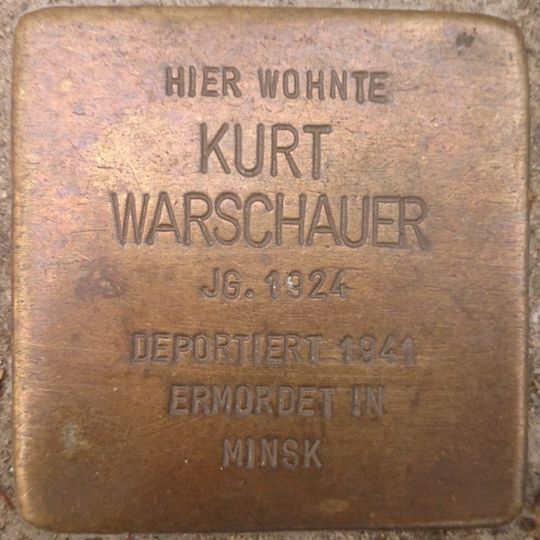 Stolperstein dedicated to Kurt Warschauer