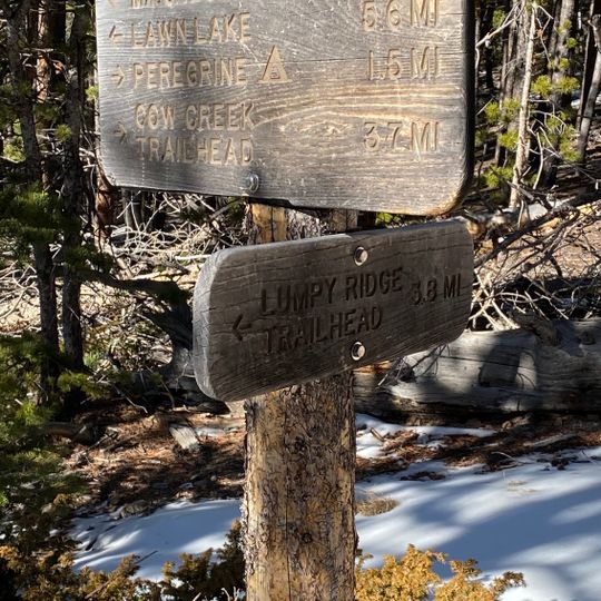 Mac Gregor Mtn Campsite .. 1.0 mi
Lawn Lake .. 5.6 mi
Peregrine Campsite .. 1.5 mi
Cow Creek Trailhead .. 3.7 mi
Lumpy Ridge Trailhead .. 3.8 mi
