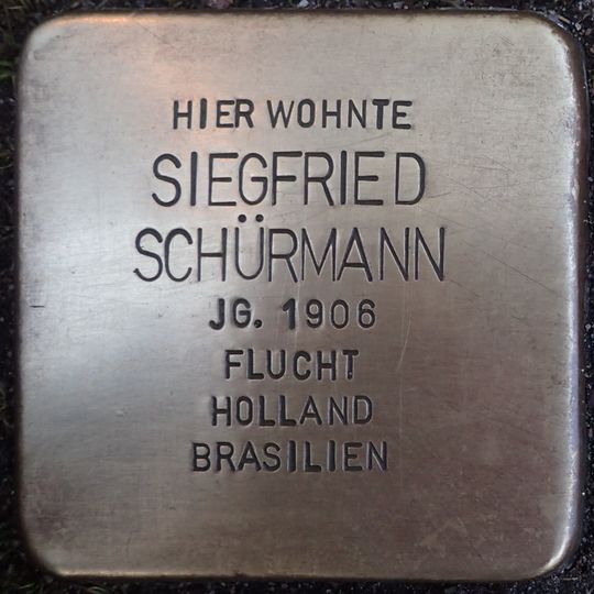 Stolperstein en memoria de Siegfried Schürmann