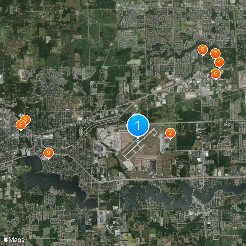 Willow Run Airport Map