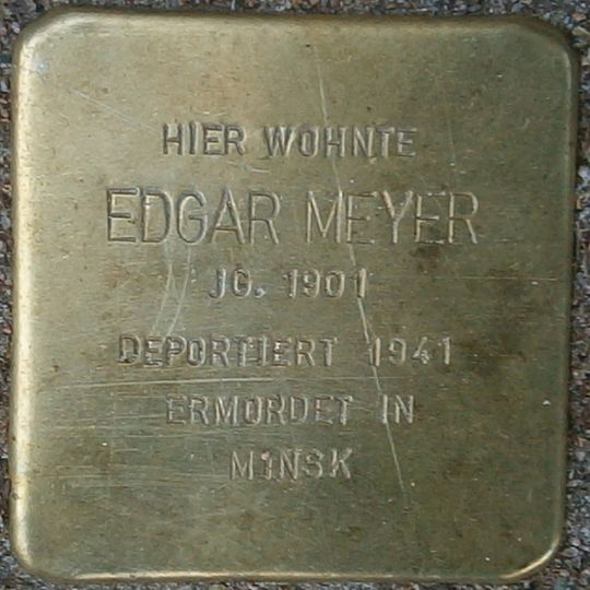 Stolperstein dedicated to Edgar Meyer