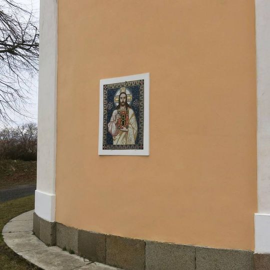 Obrázek Ježíše Krista na kostele v Království