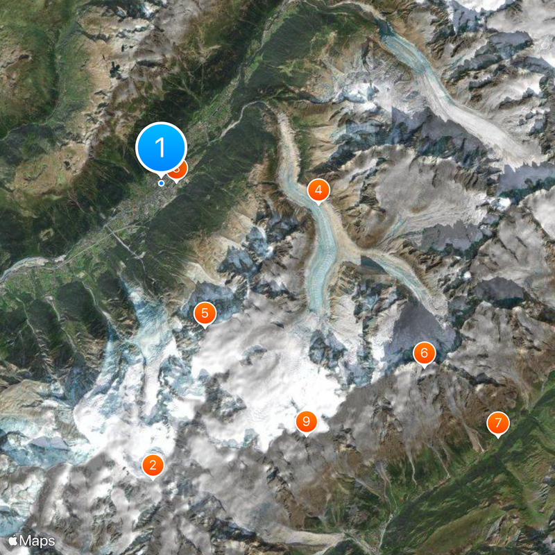 Chamonix-Mont-Blanc Karte