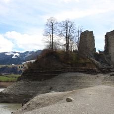 Vers-les-Tours, mittelalterliche Burg- und Stadtruinen von Pont-en-Ogoz