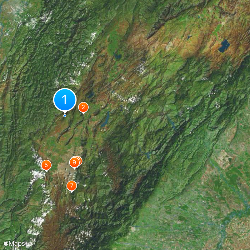 Dipartimento di Cundinamarca Mappa