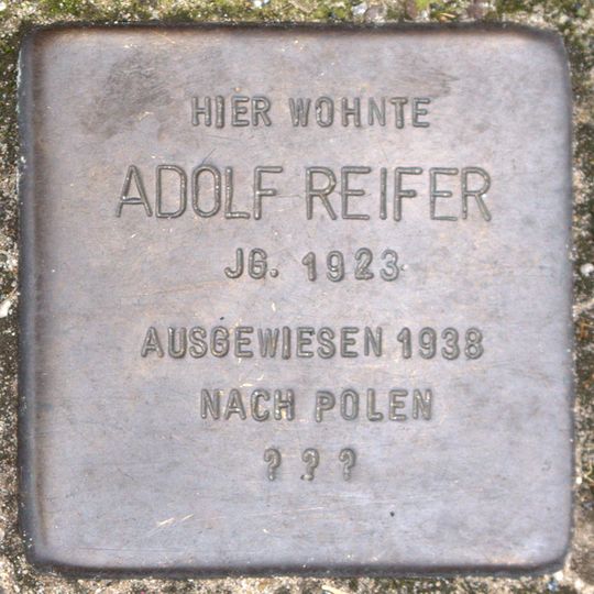 Stolperstein dedicated to Adolf Reifer