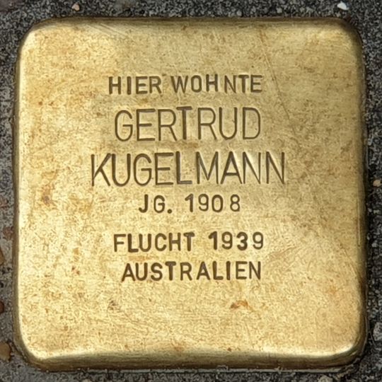 Stolperstein dedicated to Gertrud Kugelmann