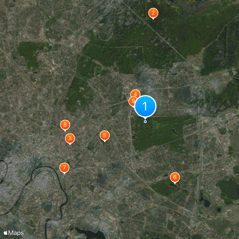 Wschodni okręg administracyjny Moskwy Mapa