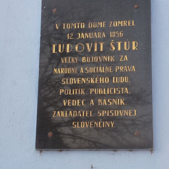 Pamiatky na Ľ. Štúra, tabuľa pamätná