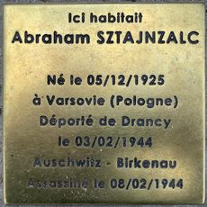 Stolperstein en memoria de Abraham Sztajnzalc