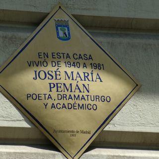 Commemorative plaque to José María Pemán