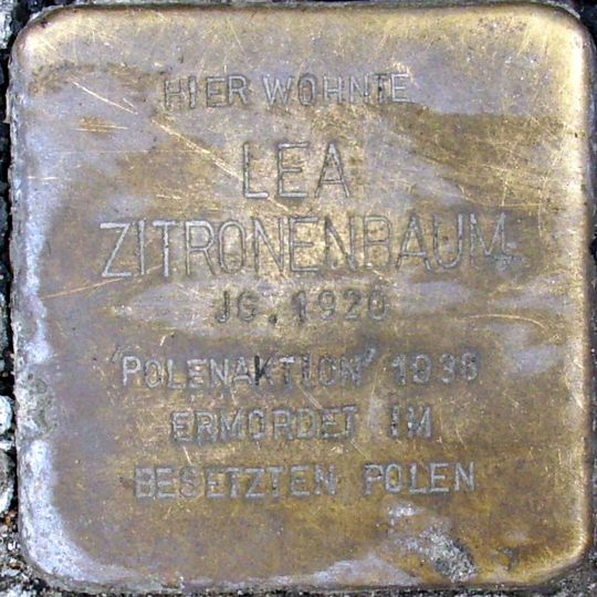 Stolperstein à la mémoire de Lea Zitronenbaum