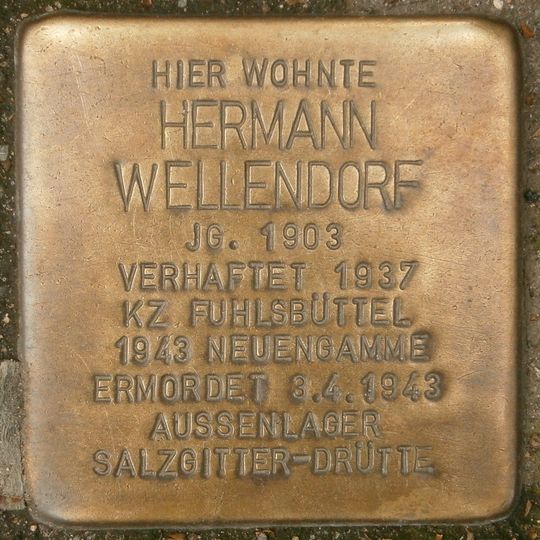 Stolperstein en memoria de Hermann Wellendorf