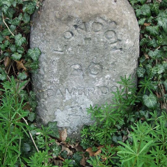 Milestone, 20m N of bus shelter