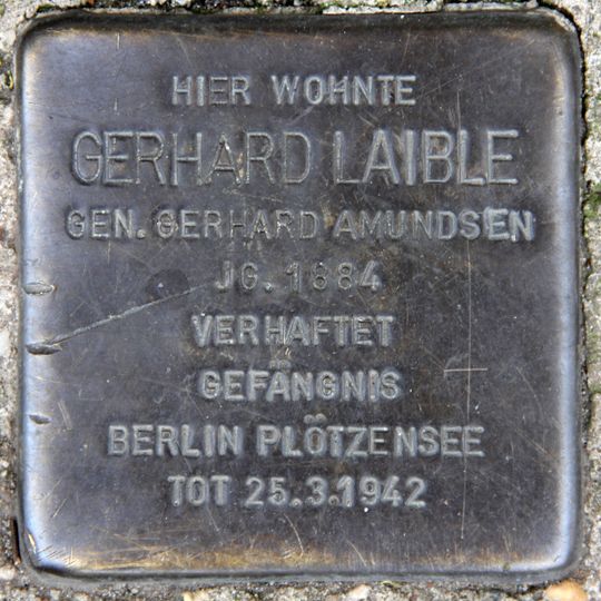 Stolperstein en memoria de Gerhard Laible