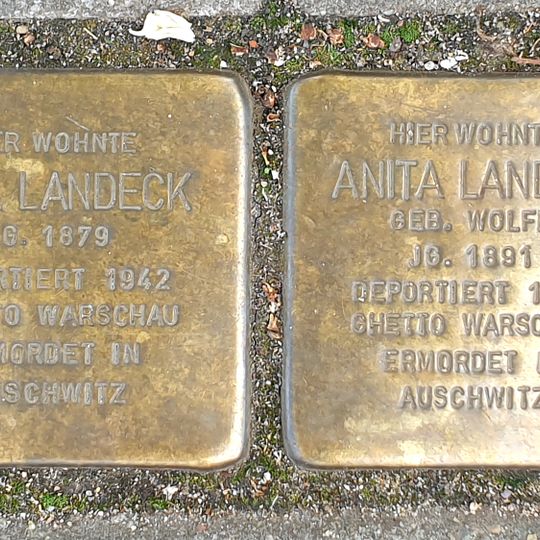 Stolperstein dedicated to Axel Landeck