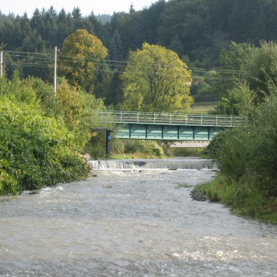 Železniční most přes Bystřičku v Bystřičce