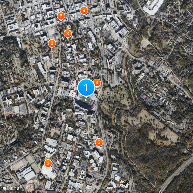 Sanford Stadium Mapa