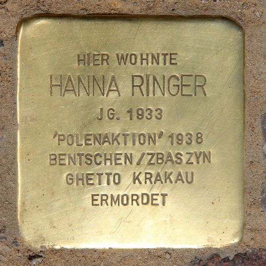 Stolperstein en memoria de Hanna Ringer